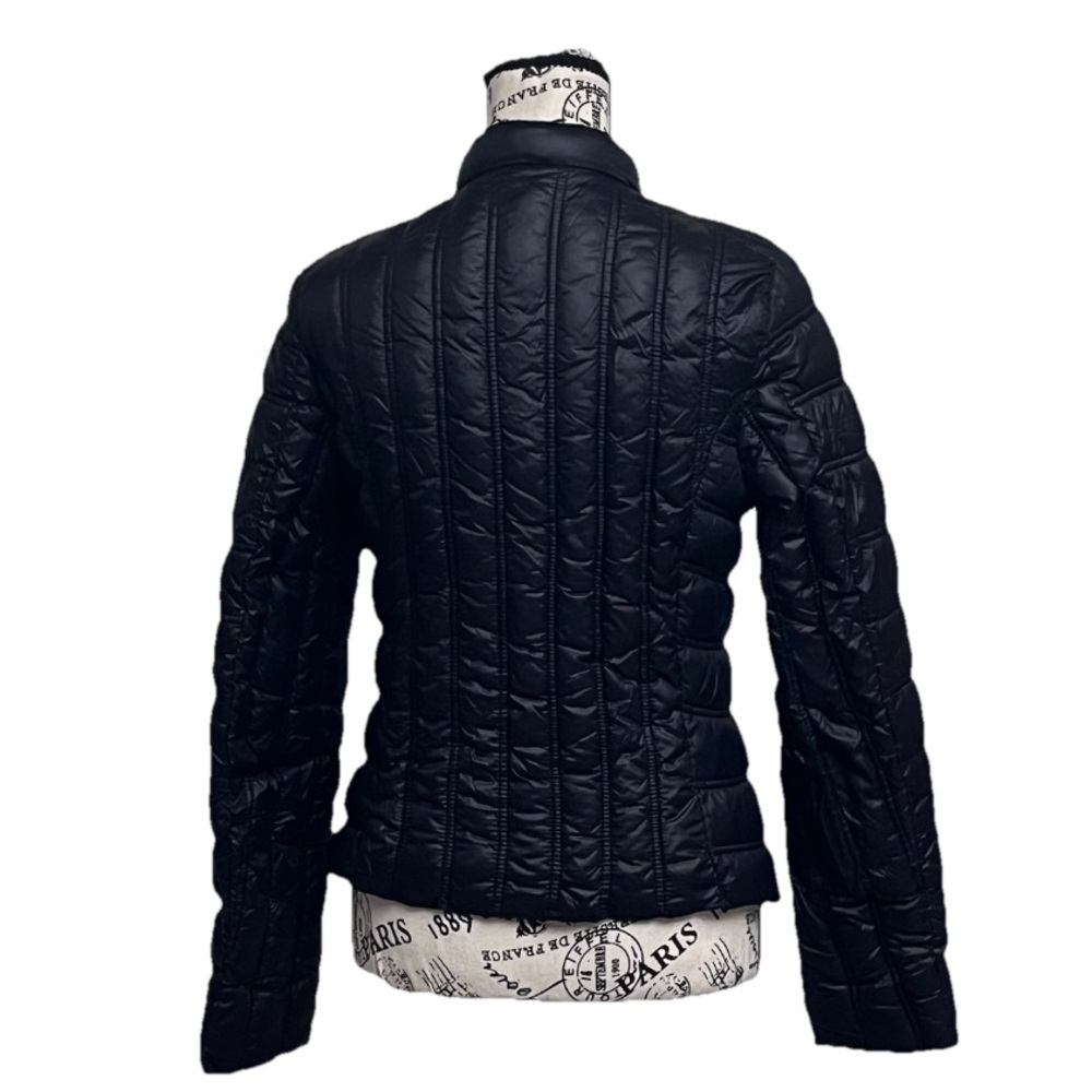 Laundry by Shelli Segal Moto Biker Jacket Black Puffer Goth Grunge Rock Emo M - Picture 5 of 11